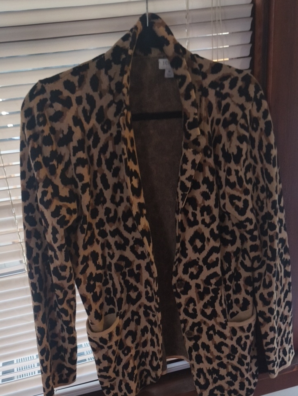 J Crew Factory Leopard Print Open Front Cardigan Jacket - Brown/Black